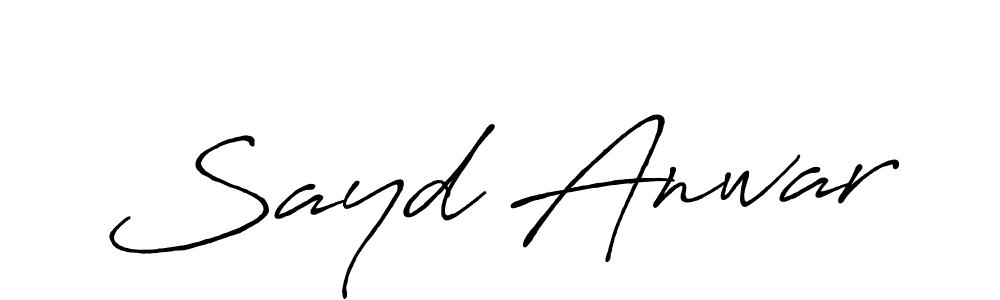 The best way (Antro_Vectra_Bolder) to make a short signature is to pick only two or three words in your name. The name Sayd Anwar include a total of six letters. For converting this name. Sayd Anwar signature style 7 images and pictures png