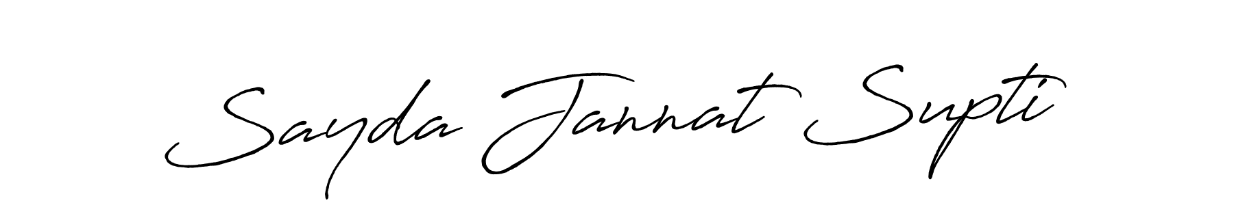 How to make Sayda Jannat Supti name signature. Use Antro_Vectra_Bolder style for creating short signs online. This is the latest handwritten sign. Sayda Jannat Supti signature style 7 images and pictures png