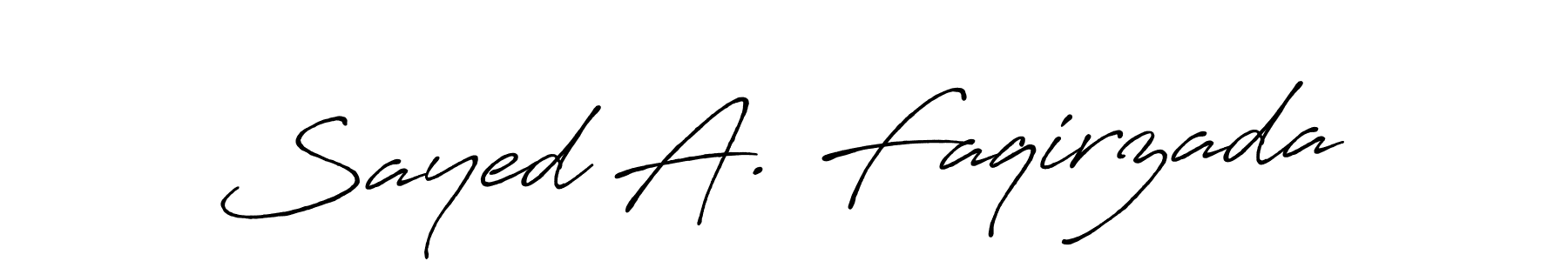 Also we have Sayed A. Faqirzada name is the best signature style. Create professional handwritten signature collection using Antro_Vectra_Bolder autograph style. Sayed A. Faqirzada signature style 7 images and pictures png