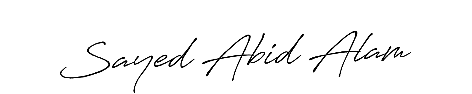 Create a beautiful signature design for name Sayed Abid Alam. With this signature (Antro_Vectra_Bolder) fonts, you can make a handwritten signature for free. Sayed Abid Alam signature style 7 images and pictures png