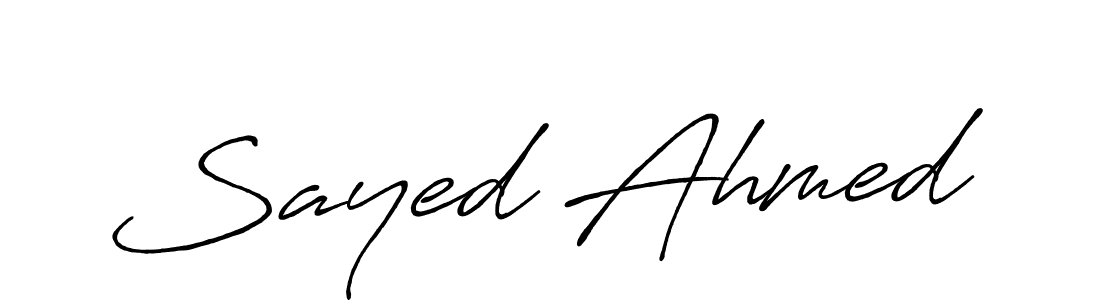 Design your own signature with our free online signature maker. With this signature software, you can create a handwritten (Antro_Vectra_Bolder) signature for name Sayed Ahmed. Sayed Ahmed signature style 7 images and pictures png