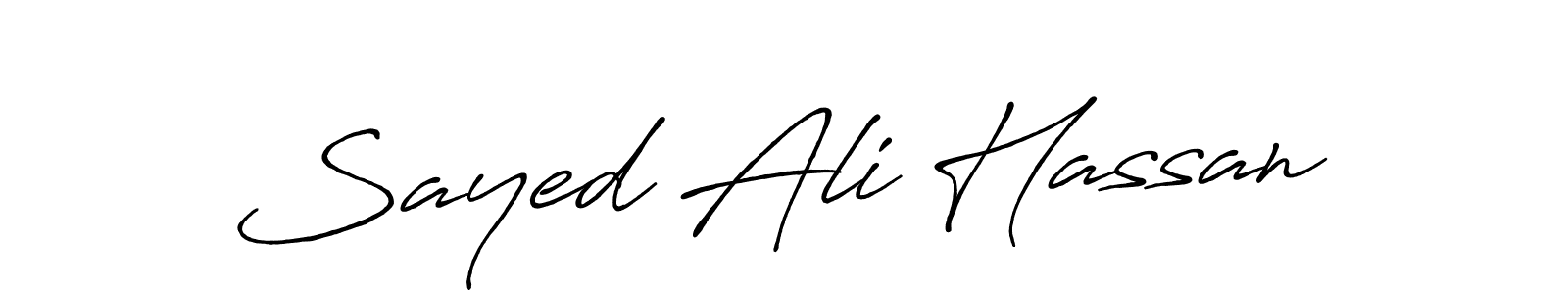 Also we have Sayed Ali Hassan name is the best signature style. Create professional handwritten signature collection using Antro_Vectra_Bolder autograph style. Sayed Ali Hassan signature style 7 images and pictures png