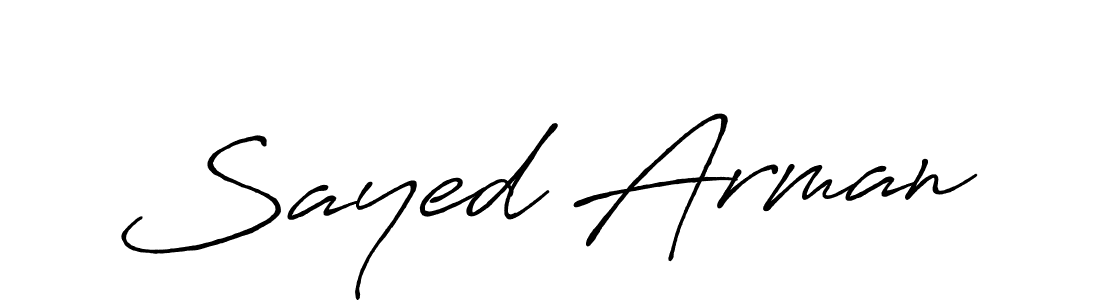 Use a signature maker to create a handwritten signature online. With this signature software, you can design (Antro_Vectra_Bolder) your own signature for name Sayed Arman. Sayed Arman signature style 7 images and pictures png