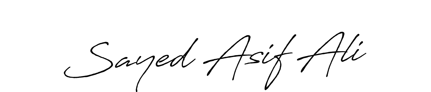 How to make Sayed Asif Ali name signature. Use Antro_Vectra_Bolder style for creating short signs online. This is the latest handwritten sign. Sayed Asif Ali signature style 7 images and pictures png