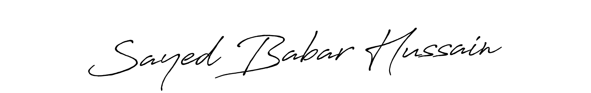 How to make Sayed Babar Hussain name signature. Use Antro_Vectra_Bolder style for creating short signs online. This is the latest handwritten sign. Sayed Babar Hussain signature style 7 images and pictures png