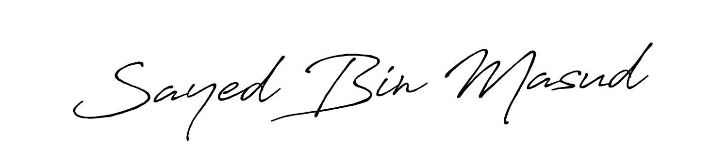 How to make Sayed Bin Masud name signature. Use Antro_Vectra_Bolder style for creating short signs online. This is the latest handwritten sign. Sayed Bin Masud signature style 7 images and pictures png