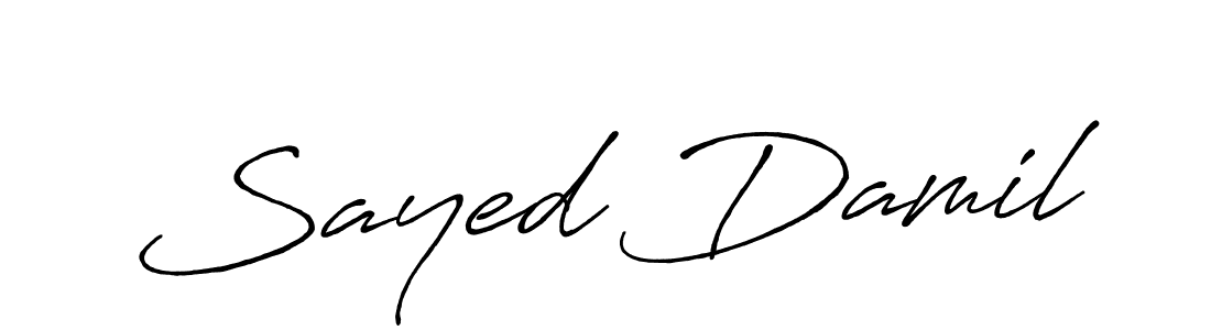 Use a signature maker to create a handwritten signature online. With this signature software, you can design (Antro_Vectra_Bolder) your own signature for name Sayed Damil. Sayed Damil signature style 7 images and pictures png