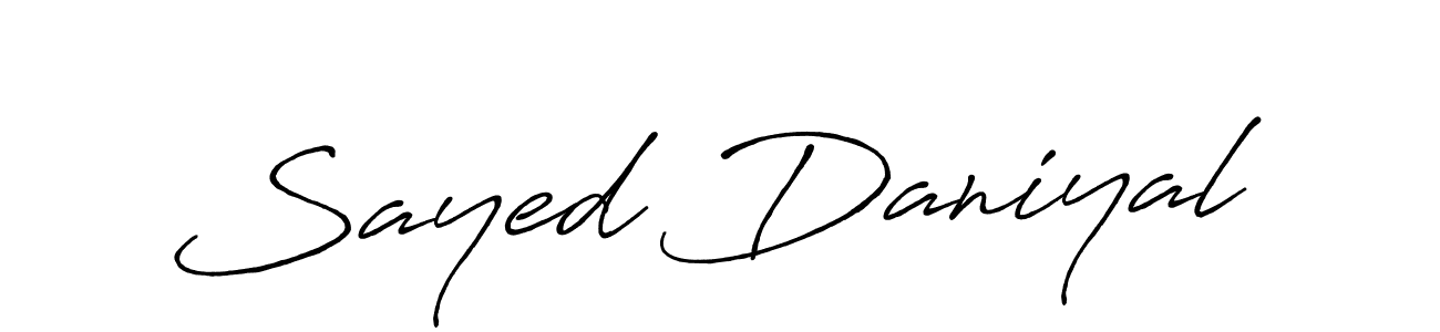 Also You can easily find your signature by using the search form. We will create Sayed Daniyal name handwritten signature images for you free of cost using Antro_Vectra_Bolder sign style. Sayed Daniyal signature style 7 images and pictures png