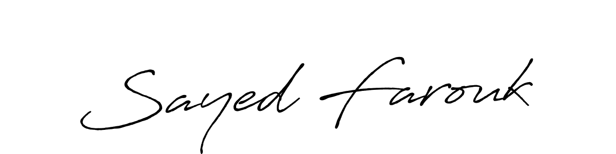 Sayed Farouk stylish signature style. Best Handwritten Sign (Antro_Vectra_Bolder) for my name. Handwritten Signature Collection Ideas for my name Sayed Farouk. Sayed Farouk signature style 7 images and pictures png