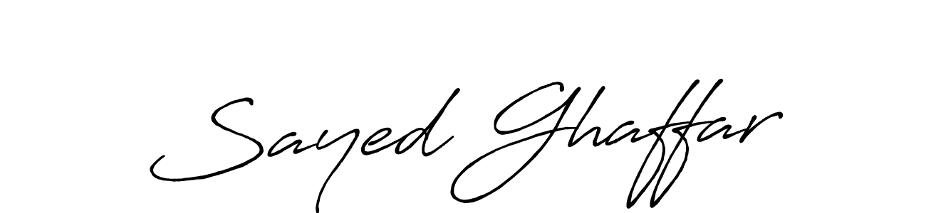 Create a beautiful signature design for name Sayed Ghaffar. With this signature (Antro_Vectra_Bolder) fonts, you can make a handwritten signature for free. Sayed Ghaffar signature style 7 images and pictures png