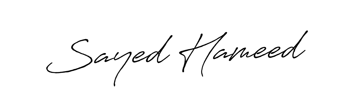 How to make Sayed Hameed name signature. Use Antro_Vectra_Bolder style for creating short signs online. This is the latest handwritten sign. Sayed Hameed signature style 7 images and pictures png