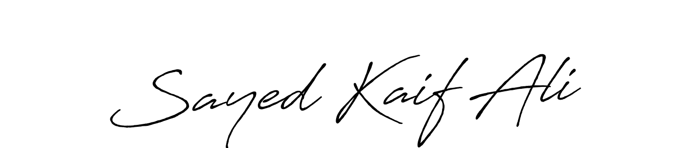 Make a beautiful signature design for name Sayed Kaif Ali. With this signature (Antro_Vectra_Bolder) style, you can create a handwritten signature for free. Sayed Kaif Ali signature style 7 images and pictures png