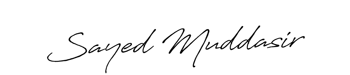 Create a beautiful signature design for name Sayed Muddasir. With this signature (Antro_Vectra_Bolder) fonts, you can make a handwritten signature for free. Sayed Muddasir signature style 7 images and pictures png