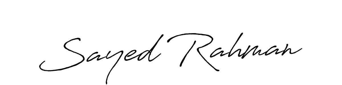 Make a beautiful signature design for name Sayed Rahman. With this signature (Antro_Vectra_Bolder) style, you can create a handwritten signature for free. Sayed Rahman signature style 7 images and pictures png