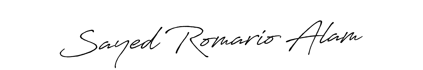 Create a beautiful signature design for name Sayed Romario Alam. With this signature (Antro_Vectra_Bolder) fonts, you can make a handwritten signature for free. Sayed Romario Alam signature style 7 images and pictures png