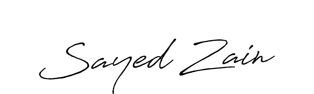 How to make Sayed Zain name signature. Use Antro_Vectra_Bolder style for creating short signs online. This is the latest handwritten sign. Sayed Zain signature style 7 images and pictures png