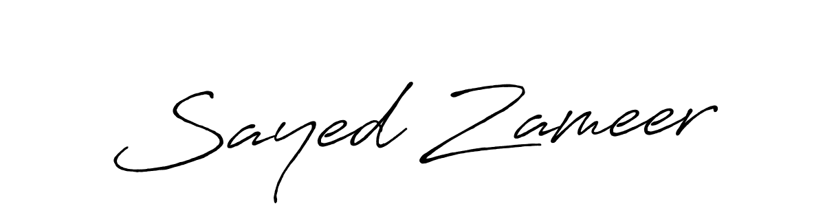 Make a beautiful signature design for name Sayed Zameer. With this signature (Antro_Vectra_Bolder) style, you can create a handwritten signature for free. Sayed Zameer signature style 7 images and pictures png