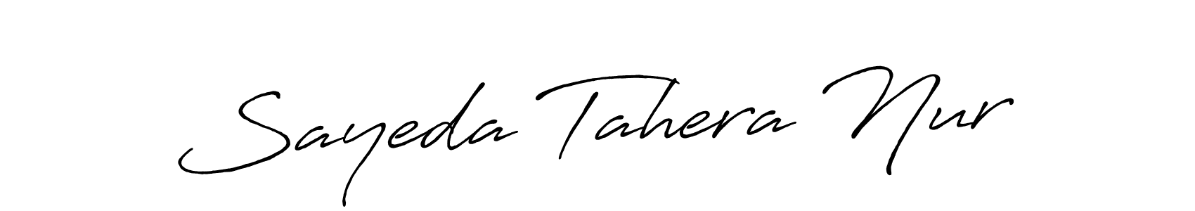 Make a beautiful signature design for name Sayeda Tahera Nur. With this signature (Antro_Vectra_Bolder) style, you can create a handwritten signature for free. Sayeda Tahera Nur signature style 7 images and pictures png