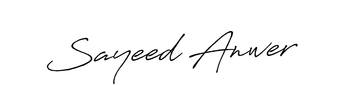 The best way (Antro_Vectra_Bolder) to make a short signature is to pick only two or three words in your name. The name Sayeed Anwer include a total of six letters. For converting this name. Sayeed Anwer signature style 7 images and pictures png