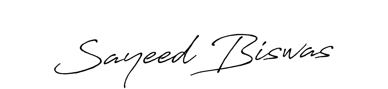 Use a signature maker to create a handwritten signature online. With this signature software, you can design (Antro_Vectra_Bolder) your own signature for name Sayeed Biswas. Sayeed Biswas signature style 7 images and pictures png