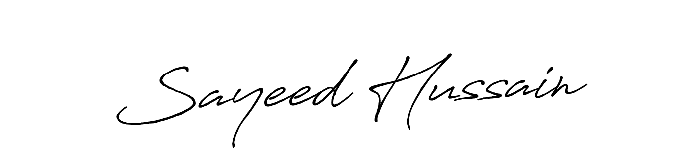 Make a beautiful signature design for name Sayeed Hussain. With this signature (Antro_Vectra_Bolder) style, you can create a handwritten signature for free. Sayeed Hussain signature style 7 images and pictures png