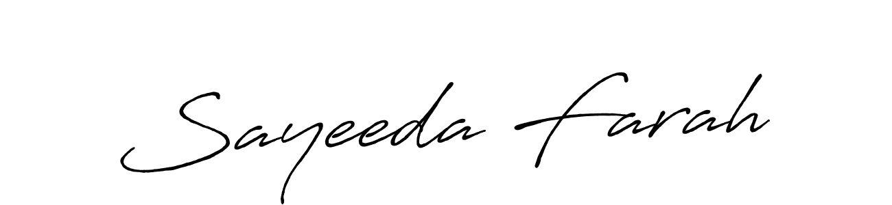 Make a beautiful signature design for name Sayeeda Farah. Use this online signature maker to create a handwritten signature for free. Sayeeda Farah signature style 7 images and pictures png