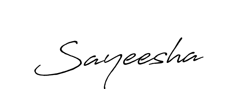 Use a signature maker to create a handwritten signature online. With this signature software, you can design (Antro_Vectra_Bolder) your own signature for name Sayeesha. Sayeesha signature style 7 images and pictures png