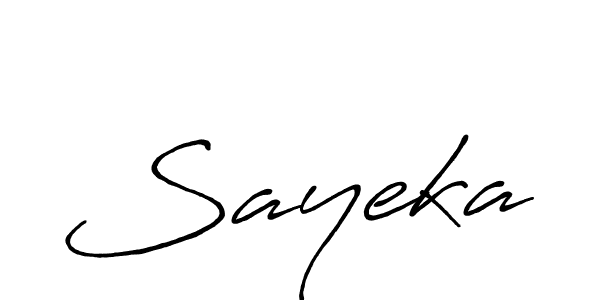 if you are searching for the best signature style for your name Sayeka. so please give up your signature search. here we have designed multiple signature styles  using Antro_Vectra_Bolder. Sayeka signature style 7 images and pictures png