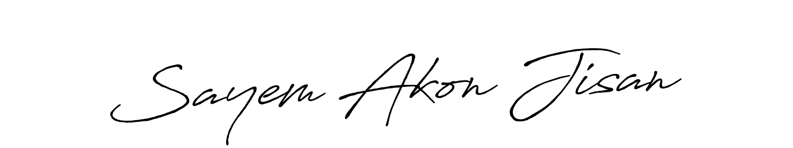 Use a signature maker to create a handwritten signature online. With this signature software, you can design (Antro_Vectra_Bolder) your own signature for name Sayem Akon Jisan. Sayem Akon Jisan signature style 7 images and pictures png