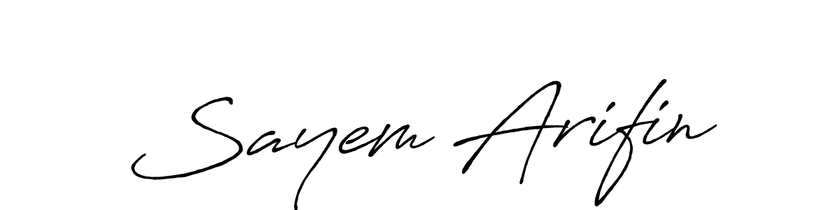 Use a signature maker to create a handwritten signature online. With this signature software, you can design (Antro_Vectra_Bolder) your own signature for name Sayem Arifin. Sayem Arifin signature style 7 images and pictures png