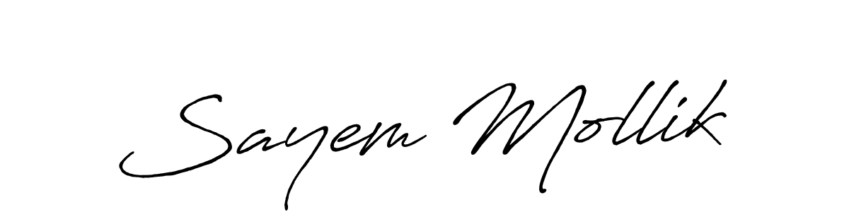 Also we have Sayem Mollik name is the best signature style. Create professional handwritten signature collection using Antro_Vectra_Bolder autograph style. Sayem Mollik signature style 7 images and pictures png