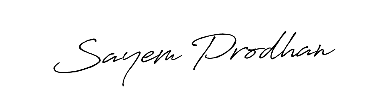Create a beautiful signature design for name Sayem Prodhan. With this signature (Antro_Vectra_Bolder) fonts, you can make a handwritten signature for free. Sayem Prodhan signature style 7 images and pictures png