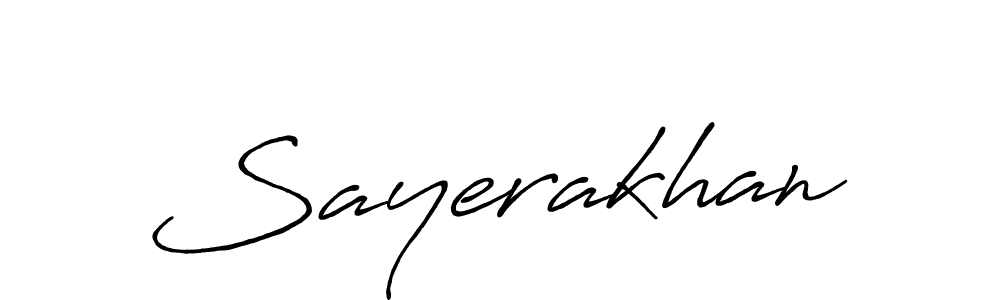 Make a beautiful signature design for name Sayerakhan. With this signature (Antro_Vectra_Bolder) style, you can create a handwritten signature for free. Sayerakhan signature style 7 images and pictures png