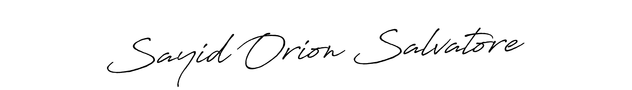 Make a beautiful signature design for name Sayid Orion Salvatore. With this signature (Antro_Vectra_Bolder) style, you can create a handwritten signature for free. Sayid Orion Salvatore signature style 7 images and pictures png