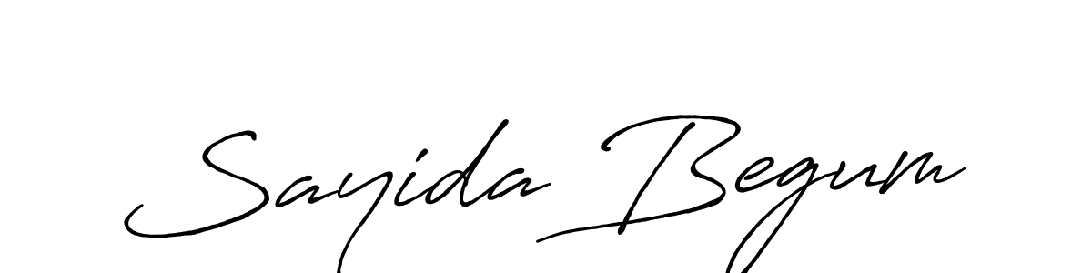 Create a beautiful signature design for name Sayida Begum. With this signature (Antro_Vectra_Bolder) fonts, you can make a handwritten signature for free. Sayida Begum signature style 7 images and pictures png