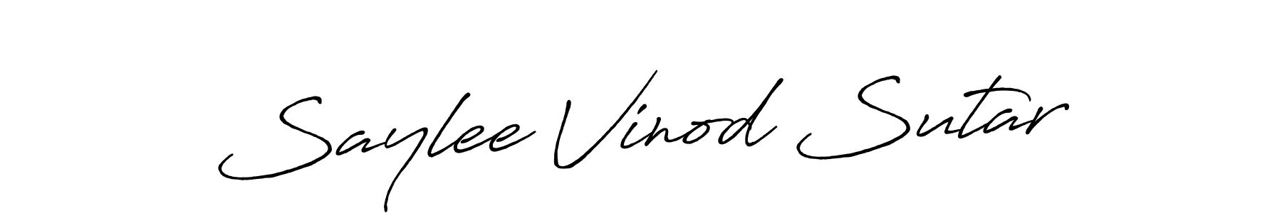 Make a beautiful signature design for name Saylee Vinod Sutar. With this signature (Antro_Vectra_Bolder) style, you can create a handwritten signature for free. Saylee Vinod Sutar signature style 7 images and pictures png