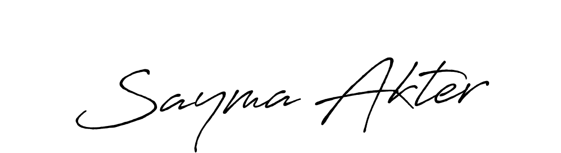 The best way (Antro_Vectra_Bolder) to make a short signature is to pick only two or three words in your name. The name Sayma Akter include a total of six letters. For converting this name. Sayma Akter signature style 7 images and pictures png