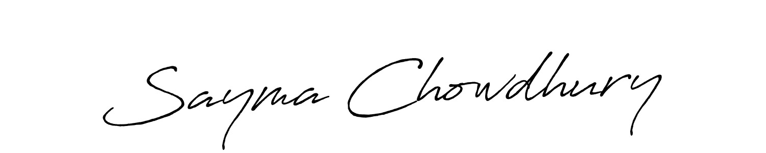 Also You can easily find your signature by using the search form. We will create Sayma Chowdhury name handwritten signature images for you free of cost using Antro_Vectra_Bolder sign style. Sayma Chowdhury signature style 7 images and pictures png