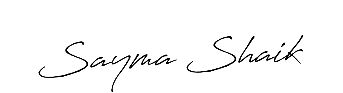 Also we have Sayma Shaik name is the best signature style. Create professional handwritten signature collection using Antro_Vectra_Bolder autograph style. Sayma Shaik signature style 7 images and pictures png