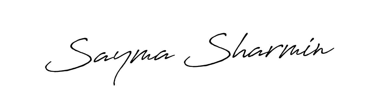 if you are searching for the best signature style for your name Sayma Sharmin. so please give up your signature search. here we have designed multiple signature styles  using Antro_Vectra_Bolder. Sayma Sharmin signature style 7 images and pictures png