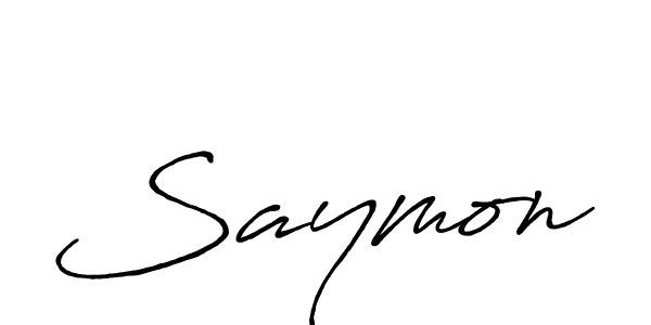 How to make Saymon name signature. Use Antro_Vectra_Bolder style for creating short signs online. This is the latest handwritten sign. Saymon signature style 7 images and pictures png