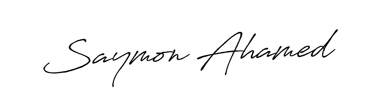 Also we have Saymon Ahamed name is the best signature style. Create professional handwritten signature collection using Antro_Vectra_Bolder autograph style. Saymon Ahamed signature style 7 images and pictures png