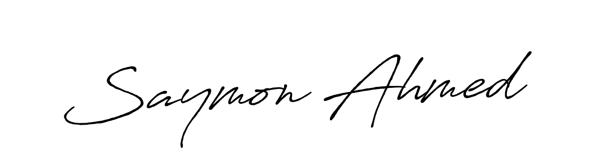 How to make Saymon Ahmed signature? Antro_Vectra_Bolder is a professional autograph style. Create handwritten signature for Saymon Ahmed name. Saymon Ahmed signature style 7 images and pictures png