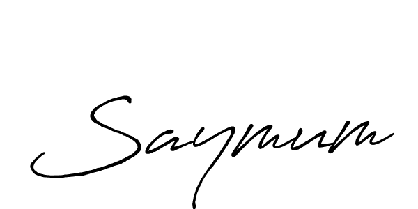 Also we have Saymum name is the best signature style. Create professional handwritten signature collection using Antro_Vectra_Bolder autograph style. Saymum signature style 7 images and pictures png