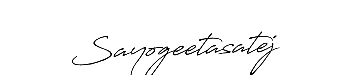 Make a beautiful signature design for name Sayogeetasatej. With this signature (Antro_Vectra_Bolder) style, you can create a handwritten signature for free. Sayogeetasatej signature style 7 images and pictures png