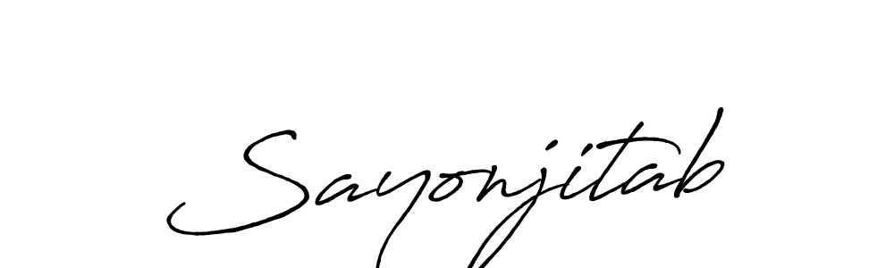 How to make Sayonjitab name signature. Use Antro_Vectra_Bolder style for creating short signs online. This is the latest handwritten sign. Sayonjitab signature style 7 images and pictures png