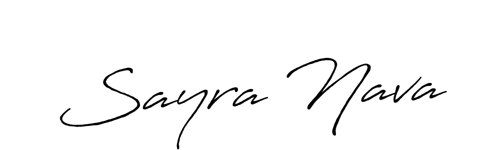 The best way (Antro_Vectra_Bolder) to make a short signature is to pick only two or three words in your name. The name Sayra Nava include a total of six letters. For converting this name. Sayra Nava signature style 7 images and pictures png