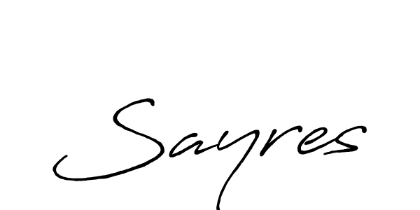 Also we have Sayres name is the best signature style. Create professional handwritten signature collection using Antro_Vectra_Bolder autograph style. Sayres signature style 7 images and pictures png