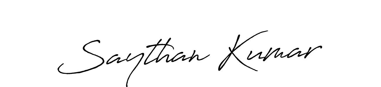 Create a beautiful signature design for name Saythan Kumar. With this signature (Antro_Vectra_Bolder) fonts, you can make a handwritten signature for free. Saythan Kumar signature style 7 images and pictures png