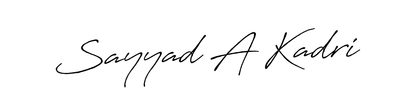 The best way (Antro_Vectra_Bolder) to make a short signature is to pick only two or three words in your name. The name Sayyad A Kadri include a total of six letters. For converting this name. Sayyad A Kadri signature style 7 images and pictures png